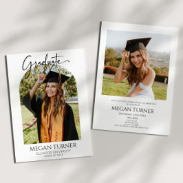 Minimal, minimalistisk Studentfest för fotomatbåge Inbjudningar