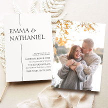 Minimal minimalistisk svart vit enkel Bröllop