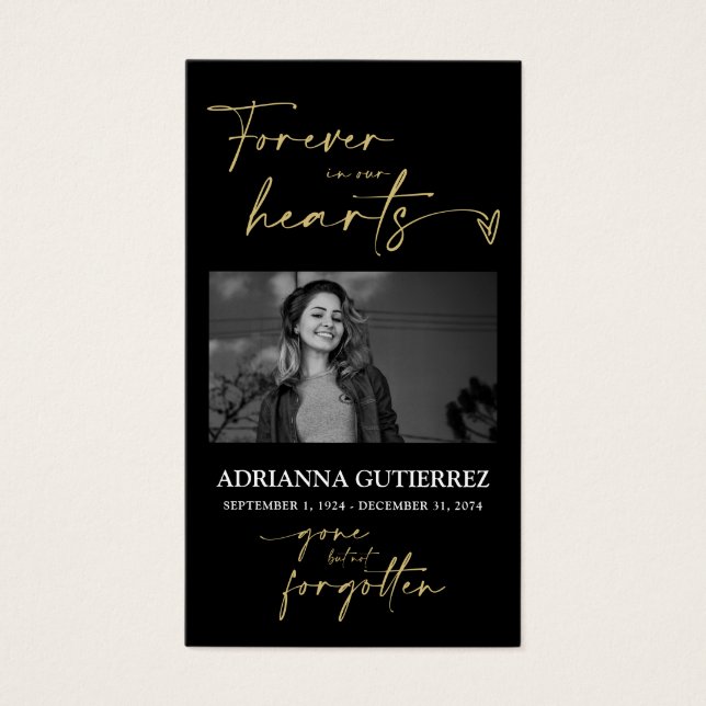 Minimal minnesanteckningsfotosympati för skriptbön visitkort (Framsidan)