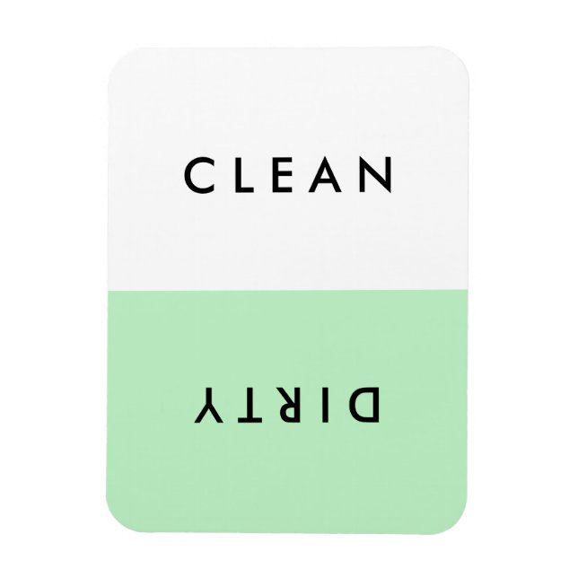 Minimal Mint Dishwasher Clean eller Dirty Magnet (Vertikal)