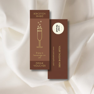 Minimal Mocha-händelse, Logotyp Guld Bubly Drink V Mini Visitkort