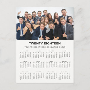 Minimal modern 2018 Företagets fotokalender Vykort