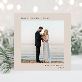 Minimal Modern 2-foto, gift jultomte Julkort