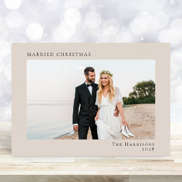 Minimal Modern 2-fototaupe, gift jul Julkort