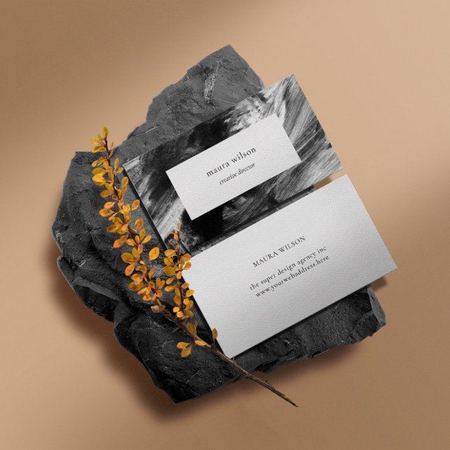 Minimal modern Abstrakt, svart och vit målning Visitkort (Skapare uppladdad)