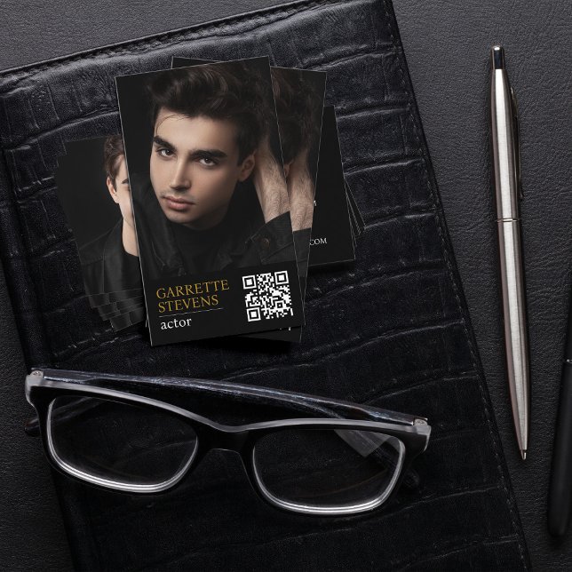 Minimal Modern Actor Namnteckning headshot Visitkort (Skapare uppladdad)