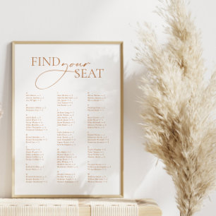 Minimal Modern Alfabetisk Hitta Din Plats Bröllop Poster