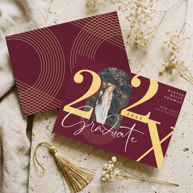 Minimal Modern Arch Photo Graduation Announcement Inbjudningar (Minimal Modern Arch Photo Graduation Announcement)