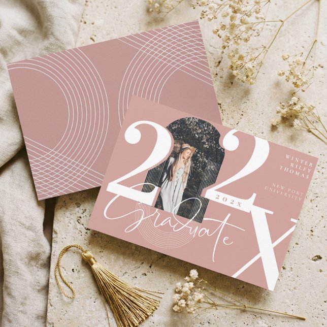 Minimal Modern Arch Photo Graduation Announcement Inbjudningar (Minimal Modern Arch Photo Graduation Announcement)