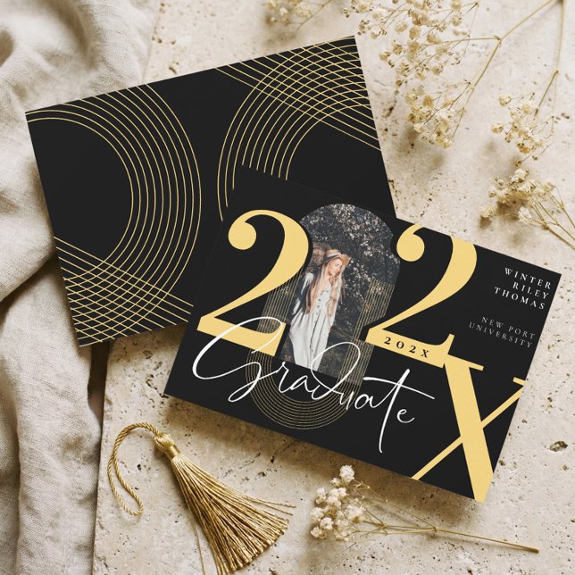 Minimal Modern Arch Photo Graduation Announcement Inbjudningar (Minimal Modern Arch Photo Graduation Announcement)