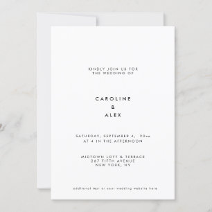 Minimal Modern Art Deco-typografi Bröllop-inbjudan Inbjudningar