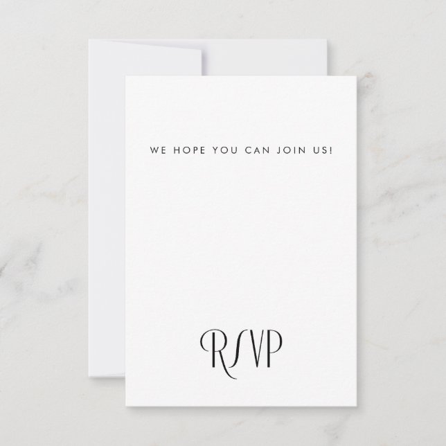 Minimal modern Art Deco-typografi Bröllop OSA Kort (Framsida)