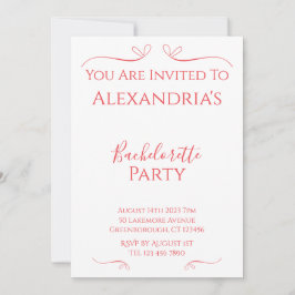 Minimal Modern Bachelorette Party Inbjudningar