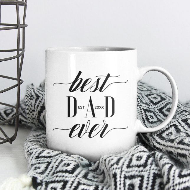 Minimal Modern Bästa Pappa någonsin Fars dag Kaffemugg (Skapare uppladdad)