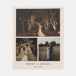 Minimal Modern Beige par Photo Collage Fleecefilt