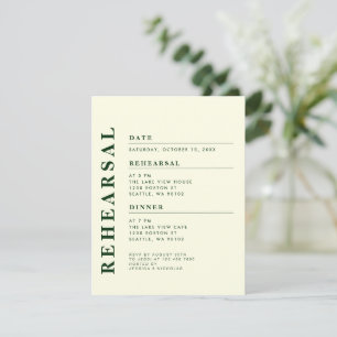 Minimal Modern Benvit repetitionsmiddagstid Elegan Inbjudningar
