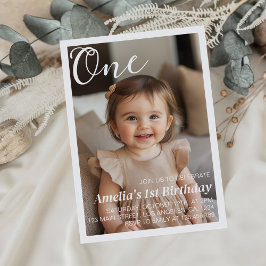 Minimal Modern Birthday-fotoinbjudan Inbjudningar