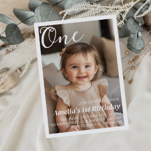 Minimal Modern Birthday-fotoinbjudan Inbjudningar