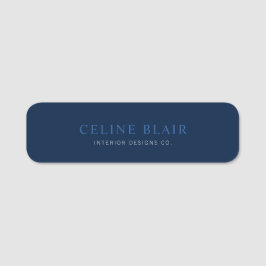 Minimal modern blå professionell namnbricka