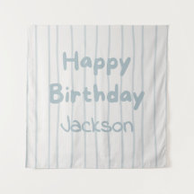 Minimal Modern Blå Rand Pojke 1-årsdag