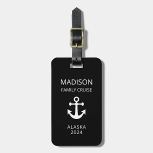Minimal Modern Black Family Cruise Resa Travel Bagagebricka