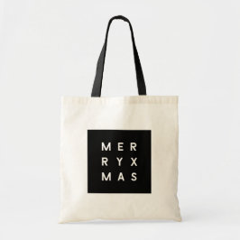 Minimal Modern Black Typography God jul Tygkasse