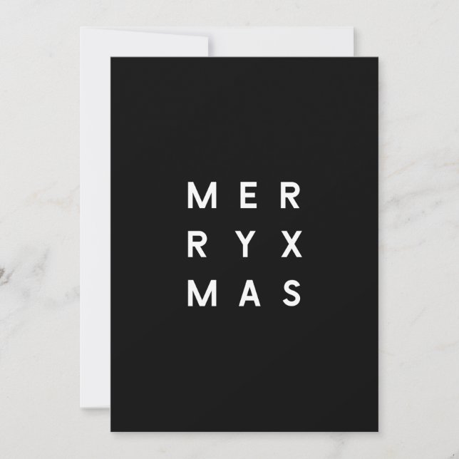 Minimal Modern Black Typography Photo God jul  Julkort (Framsida)