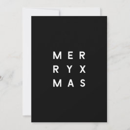 Minimal Modern Black Typography Photo God jul  Julkort