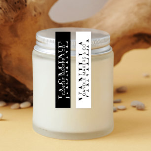 Minimal Modern Black & White Candle Burk Seal-etik Klistermärke