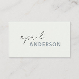 Minimal Modern Black White Dusky Grått-skript Visitkort