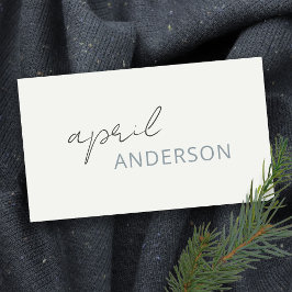 Minimal Modern Black White Dusky Grått-skript Visitkort