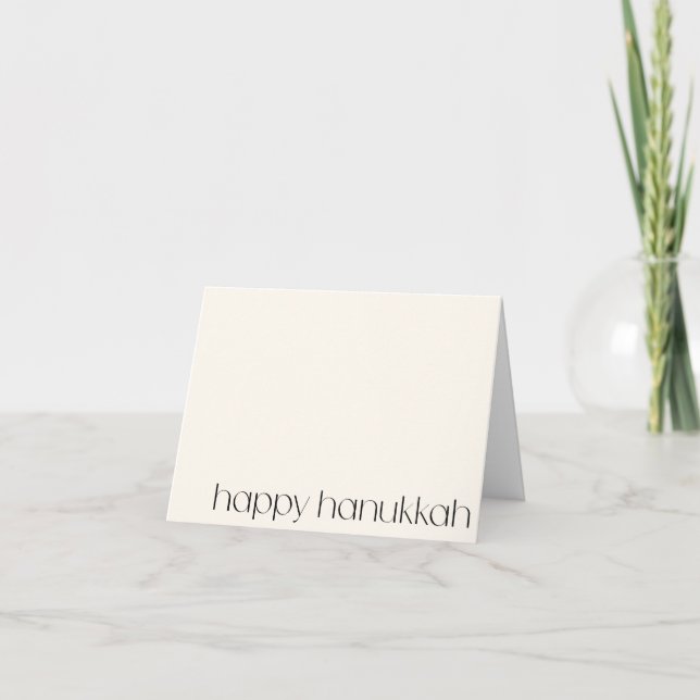 Minimal Modern Black White Hanukkah Blank Anpassni Helgkort (Framsida)