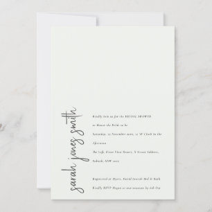 Minimal Modern Black White Script-Möhippa Inbjudningar