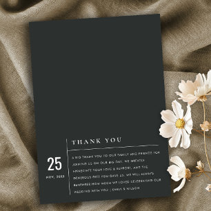 MINIMAL MODERN BLACK & WHITTYPOGRAFI BRÖLLOP TACK KORT