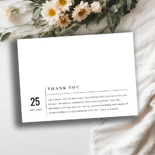 MINIMAL MODERN BLACK & WHITTYPOGRAFI BRÖLLOP TACK KORT