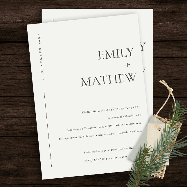 MINIMAL MODERN BLACK & WHITTYPOGRAFI-FÖRLOVNING INBJUDNINGAR (Skapare uppladdad)