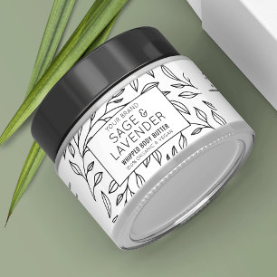 Minimal Modern Blommigt Cosmetic Burk Wrapper-etik Vattenflaska Etikett
