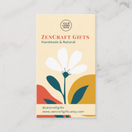 Minimal modern Blommigt Terracotta Mustard Grönt Visitkort