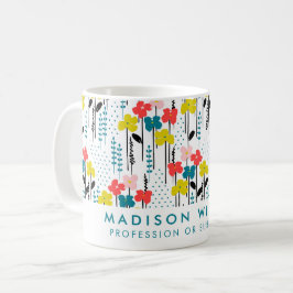 Minimal modern blommor Kaffe Mugg