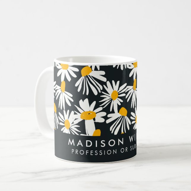 Minimal modern blommor Kaffe Mugg (Framsida vänster)