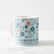 Minimal modern blommor Kaffe Mugg