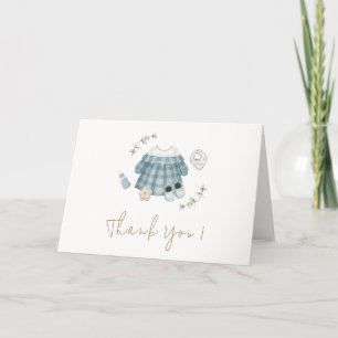 Minimal modern Boho Clothes Mönster Baby Shower Tack Kort