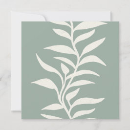 Minimal Modern Botanisk Silhuett i Flödande Salvia Anteckningskort