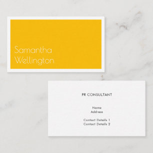 Minimal Modern Bright Gult Sunny Typografi Visitkort