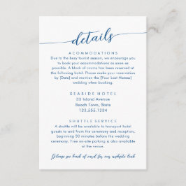 Minimal Modern Bröllop Information Hotel Info Tilläggskort