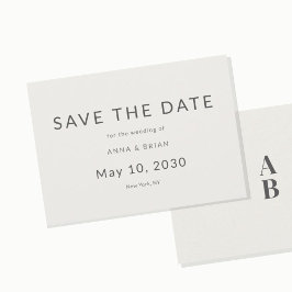 Minimal Modern Bröllopsdatum med Monogram Spara Datumet