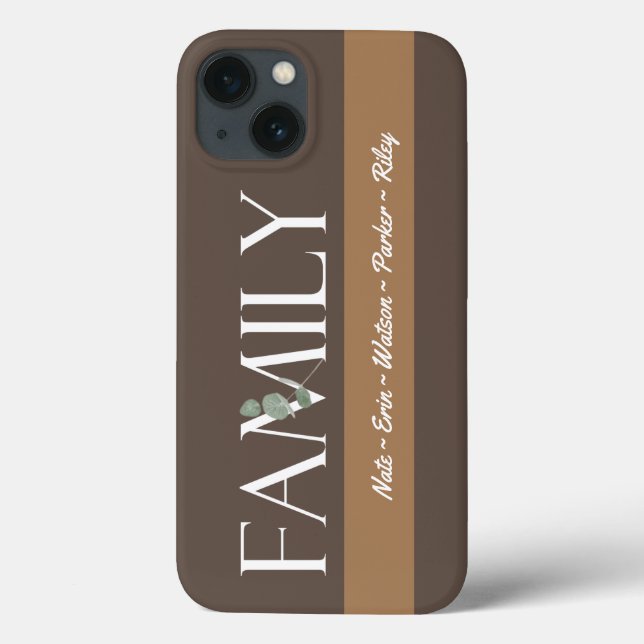 Minimal Modern Brown Stripe-familj Namn (Baksida)