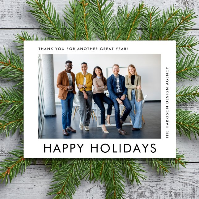 Minimal Modern Business Photo Corporate-jul Julkort (Skapare uppladdad)