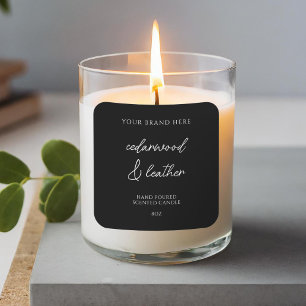 Minimal Modern Candle-produktetikett Fyrkantigt Klistermärke