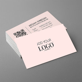 Minimal Modern Chic Rosa Social Media QR-kodLogoty Visitkort